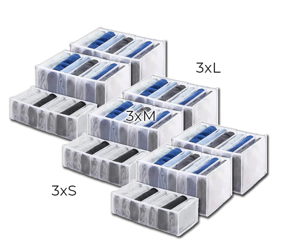 ערכות קופסאות אחסון לארגון המגירות שלך (x3)