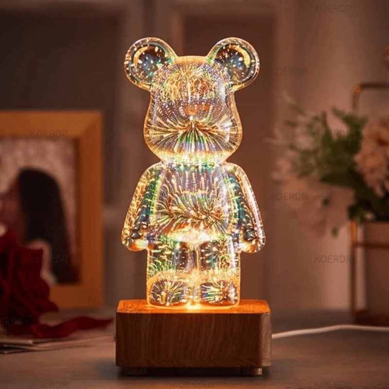 Lampe décorative ours 3D à lumière féerique