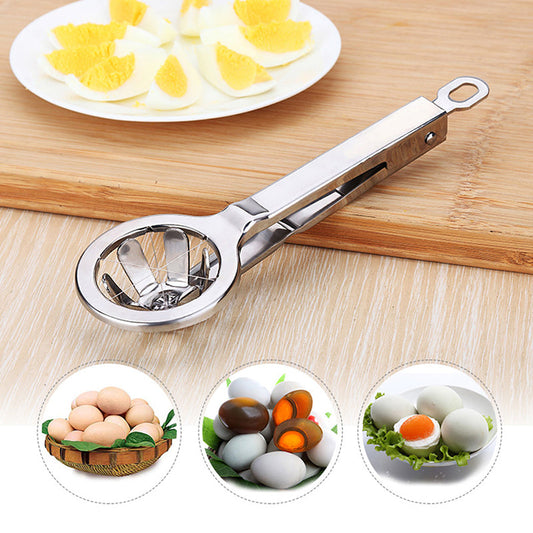 Stainless steel egg cutter – Manual slicer for hard-boiled eggs 