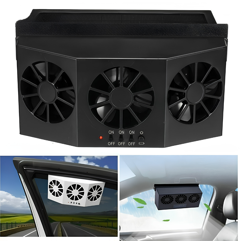 Solcelledrevet bilvifte med USB-lading — bilde 4