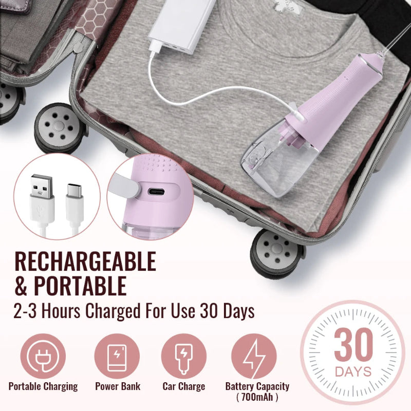 Rechargeable hydropulse for dental care 