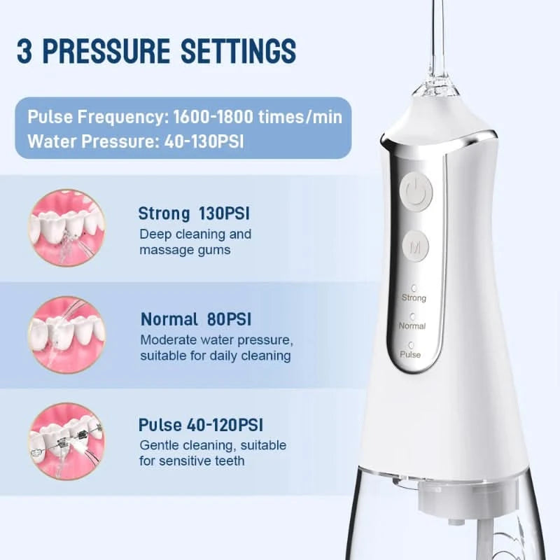 Nabíjateľný Hydropulse na dentálnu starostlivosť 