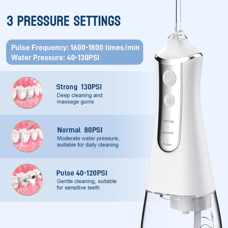 Rechargeable hydropulse for dental care 